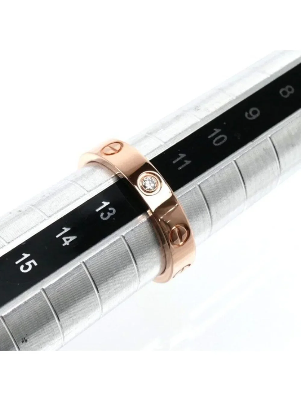 Cartier 18K Pink Gold Mini Love Diamond Ring 52 Vintage